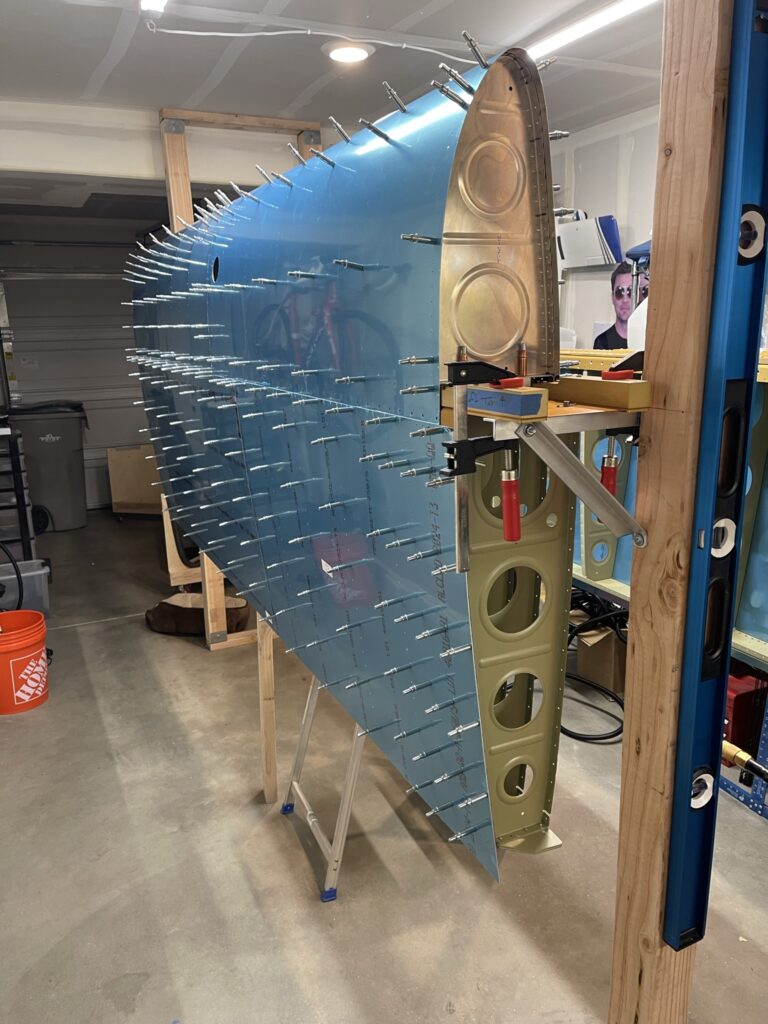 Left RV-7A wing with fuel tank attached