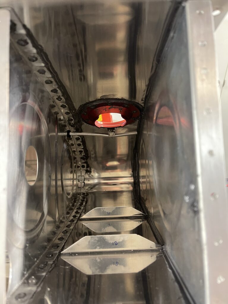 Interior shot of sealed fuel tank.
